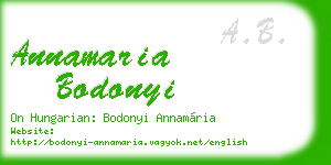 annamaria bodonyi business card