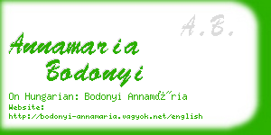 annamaria bodonyi business card